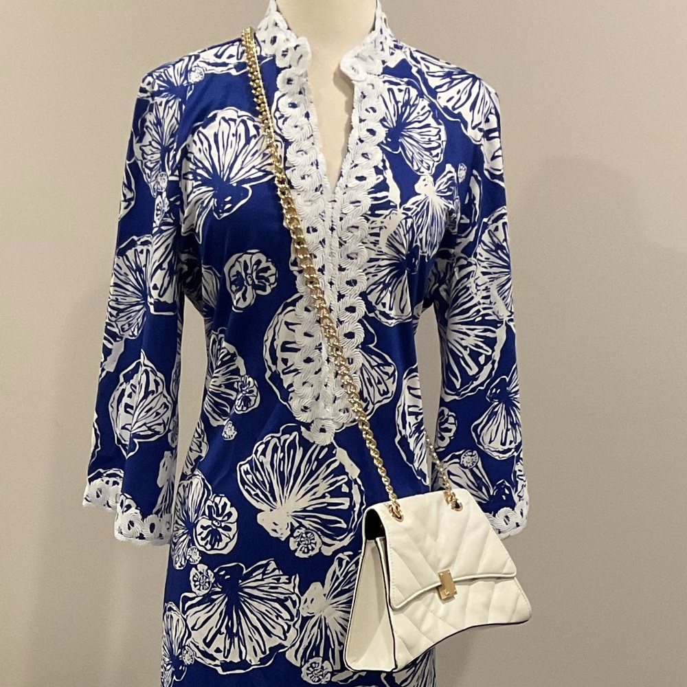 Aldo White Crossbody Bag with Gold Chain